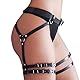 WENTPOL Damen Punk Leder Harness Taille Bein käfigbetten Geschirr Gothic Strumpfband Gürtel Damen Bondage Geschirre Sexy Taille Ringe Hosenträger Gürtel Schenkel Kette BDSM Bondage