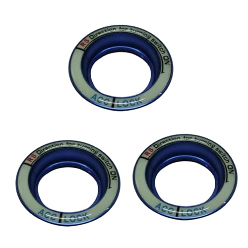 Cubierta de anillo de encendido luminosa SOLUSTRE azul de 3 piezas para interior de coche 7