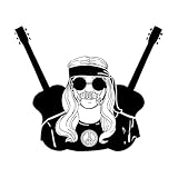 Musik-Wandaufkleber aus Vinyl, Gitarren, Musik, Rock, Gitarrist, Musiker, Aufkleber, Wandbild, Musikbar, Dekoration, Heimdekoration, klein – 42x50cm