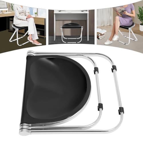 Chaise pliante moderne noire multifonctionnelle pour intérieur - 5