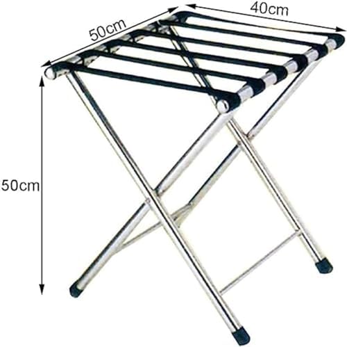 Folding Stainless Steel Suitcase Stand for Guest Room - Durable Luggage Holder, Space-Saving Design, Ideal Travel Accessory for Hotels and Homes