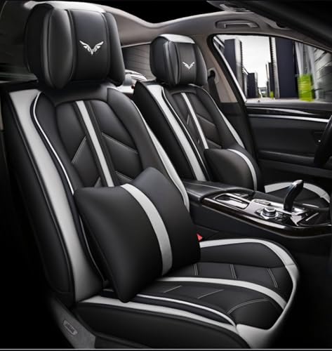 トヨタ アルファード ヴェルファイア Alphard Vellfire 20系 30系 40系に適用車シートカバー座布団 防水 全天候型汚れ防止 取付簡単 滑り止め 収納便利クッションプロテクター前後席背もたれ耐摩耗性通気ナッパレザー素材(黒グレー)