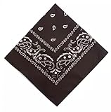 Shoes Lane® Cotton Bandana Paisley Mouth Protection Neckwear Head Scarf Wrap Band (Chocolate)