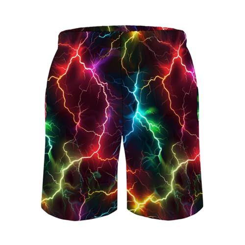 Colorful Lightning Men's Swim Trunks Cool Lightning Summer Swimming Shorts Fantasy Lightning Bolt Bathing Pants3