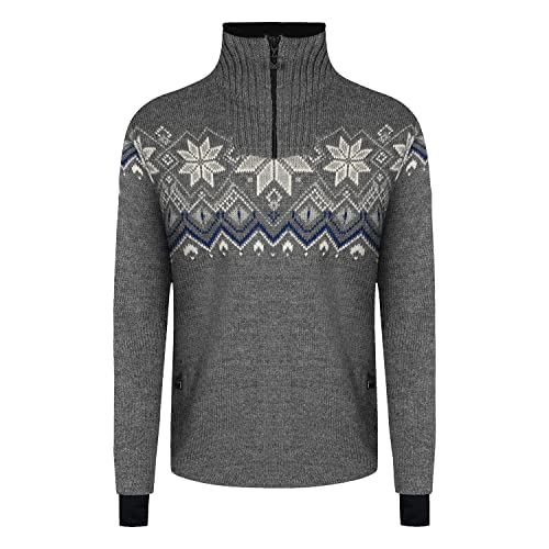 Dale of Norway Herren Fongen WP Sweater WollpulloverGrau/Schwarz S