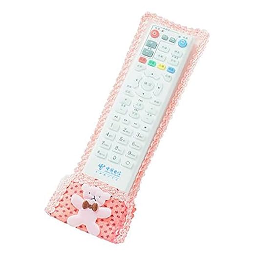 Remote Control Dustproof Case,Comfortable Hold Fabric Protective Cover Anti-dust for Air Conditioning,TV Cute Storage Bag(S,Pink)