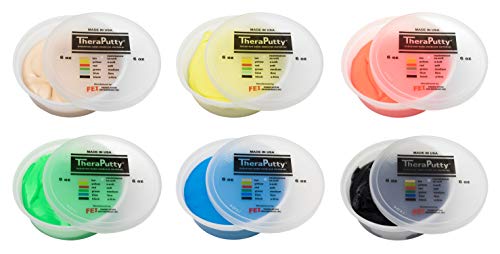 Theraputty Exercise Putty Set, 6 Ounce, 6 count by Cando
