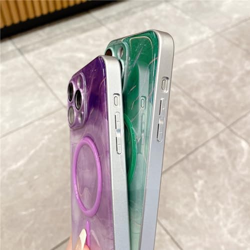 Coque iPhone 14 Plus antichoc marbre bleu marine compatible chargeur induction - 5