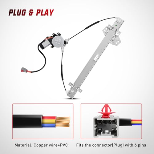 Image of Nilight Power Window Regulator with Motor Assembly Replacement for Honda Pilot 2003 2004 2005 2006 2007 2008, Front Driver Side, 748-129