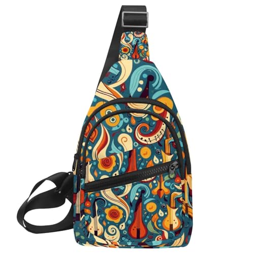 Mochila cruzada de instrumentos musicales para senderismo y entrenamiento unisex