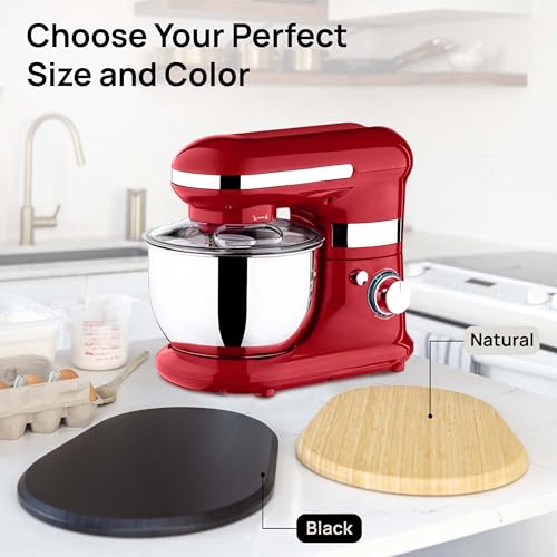 Ibyx Elegant Sliding Appliance Tray for Worktops – Roll-Out Base for Stand Mixer & Heavy Kitchen Appliances – Quiet Wheels, Bamboo