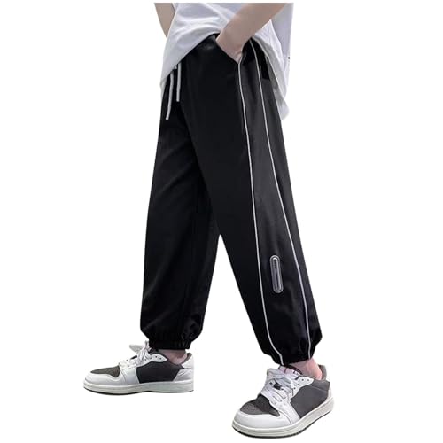 Boys Sweatpants Casual Drawstring Elastic Waist Hiking Trousers Loose Fashion Lounge Athletic Sweat Pant with Pockets