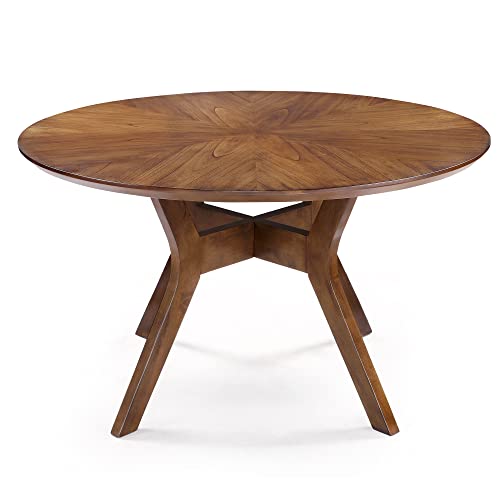 Uolfin Round Dining Table For 6, Solid Wood, 52-Inch #TOP2