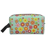Trousse de toilette de voyage Sixties Flowers Trousse de maquillage de voyage Sixties Flowers, trousse de maquillage de voyage portable de grande capacité pour femmes et hommes, articles de toilette d