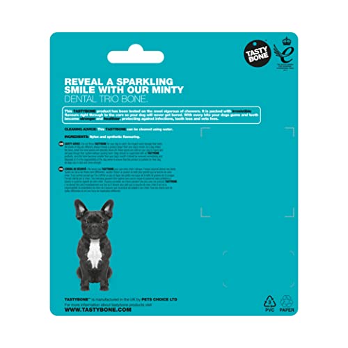 TastyBone TrioBone Dental Nylon Dog Chew Toy for Small Dogs (Peppermint), Strong Healthy Teeth & Gums - Image 2