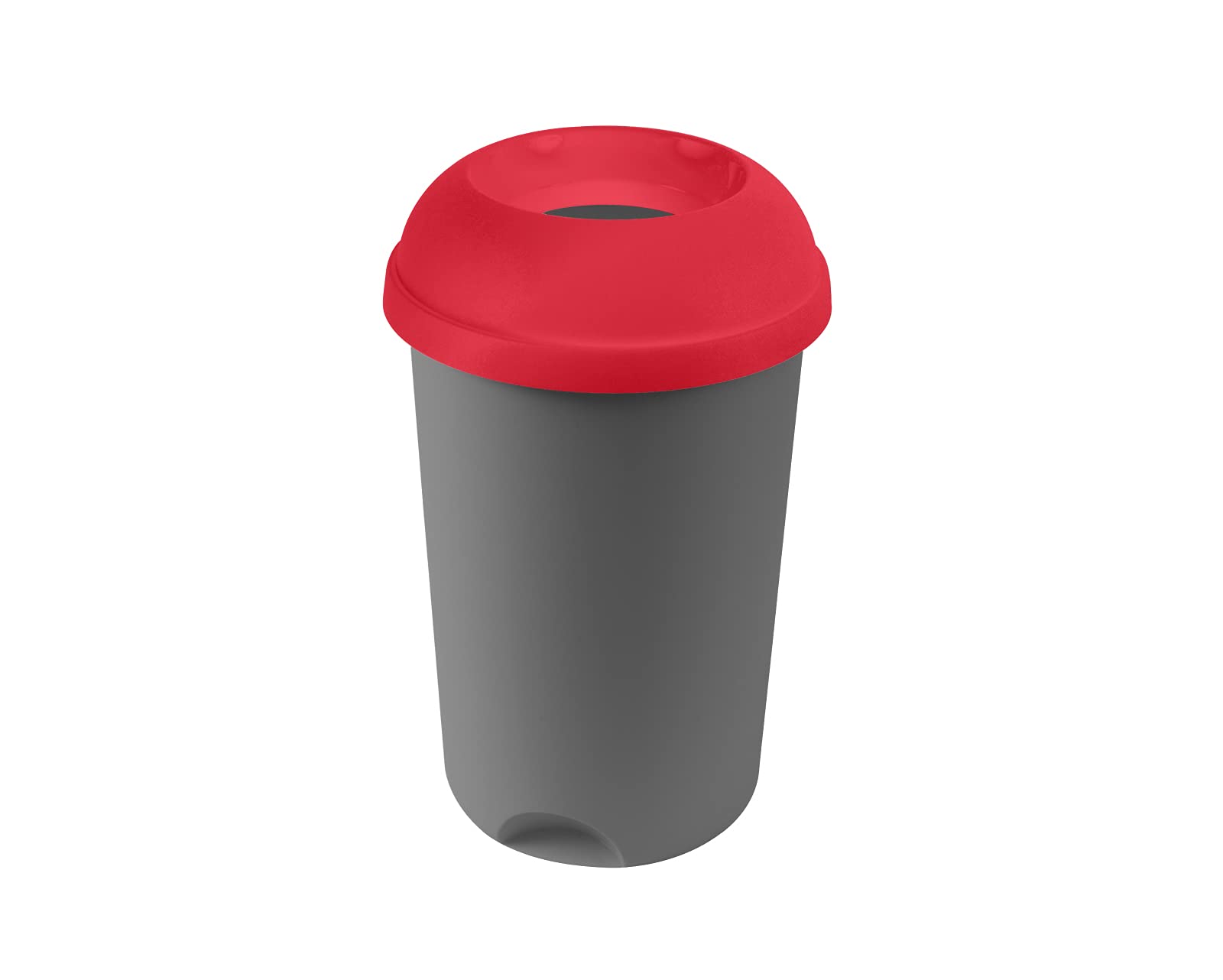 Addis Open 50 Litre Recycling Office Commercial Business Utility Waste Bin, Colour Coded Red lid with Metallic Base, 519038AMP, Red & Metallic Grey