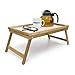 Produktbild Relaxdays Betttablett Bambus, faltbar, Serviertablett für Frühstück im Bett mit klappbaren Beinen als Tabletttisch und Sofatisch Beistelltisch mit Tablett aus Kunststoff, natur