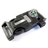 [アドバンスワークス] サイドロック式 サバイバルバックル マルチツール ブレスレット製作パーツ (20mm5way黒)