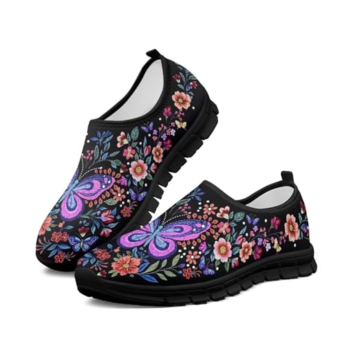 Womens Casual Sneakers Art Themed Slip On Walking Shoes for Women
