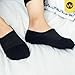 WANDER No Show Socks 10 Pack Cotton Non Slip Low Cut Invisible Loafer Socks Men&Women Boat Liner(10 Pairs Black, Sock Size:6-8)