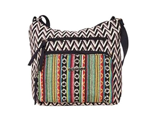 ASTRID Multicolor Cotton Sling Bag for Women (Medium Size)