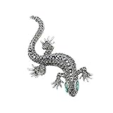 ◆ Geschlecht: Unisex Eidechse Brosche Für Frauen Hemd Nette Silber Geschenke Modeschmuck Metall Nette Pin Set Emaille Strass Schmuck Gecko Wicca