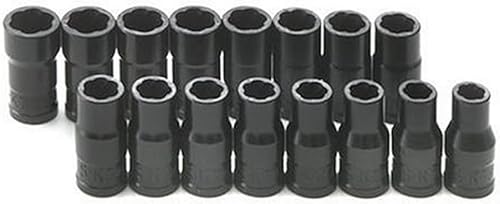 SK Tools USA 14" Drive, 16 piezas, Juego TurboSocket estándar 6MM - 10MM & 6.25" - 38" 756
