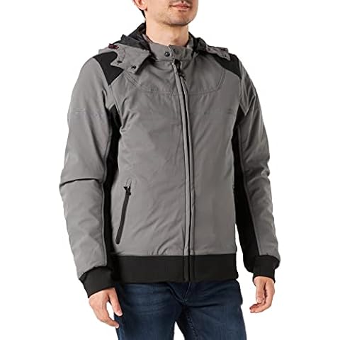 Furygan Men's Sektor EVO-Casual Motorbike Jacket-Night Reflective Inserts-Removable Hood-All Seasons - Waterproof & Breathable Membrane-Sportwear & Urban-Warmth, Black-Charcoal, 3XL Cover