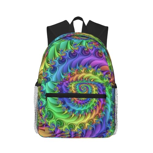 Sac à dos de voyage tie-dye vintage noir multifonctionnel en taille unique