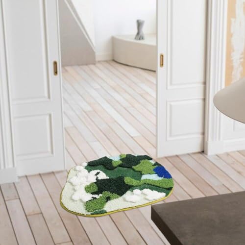 Tapis de bain antidérapant en mousse vert herbe pour sécuriser le carrelage - 4