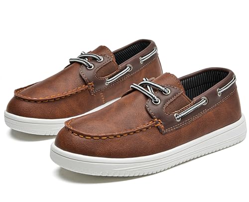 DADAWEN Boys Girls Dress Shoes Boat Shoe Slip on Loafers Casual School Shoes (Toddler/Little Kid/Big Kid)4