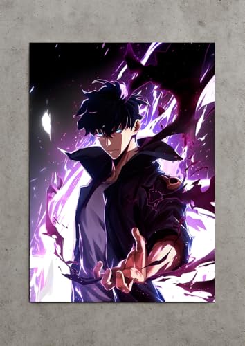 Image of NIJUKA Anime Printed Metal sheet Poster For Home And Room Decoration | For Anime Art Fans Boys And Girls (Jin wo Deadly look)