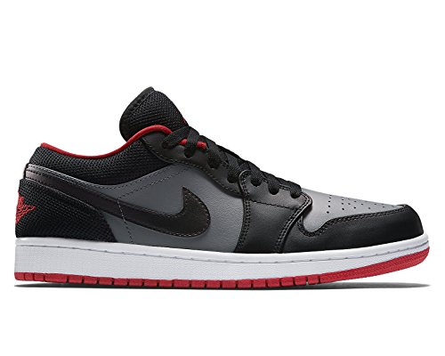 Nike Men's Air Jordan 1 Low Black/Cool Grey/Gym Red 9.5