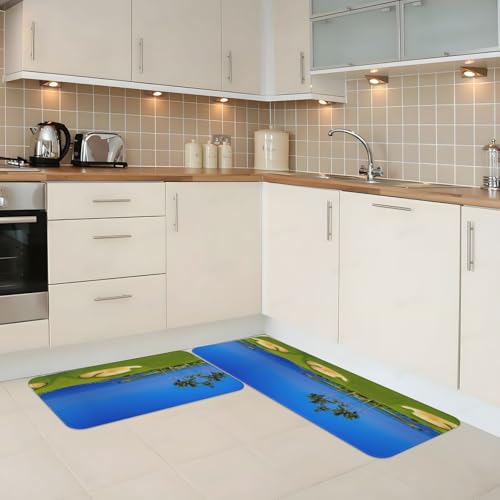 Alfombras de cocina impermeables EdWal de granja, tapetes para chef antideslizantes 3