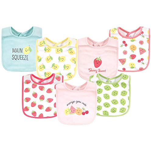 Image of Hudson Baby Unisex Baby Cotton Bibs, Cute Fruit, One Size