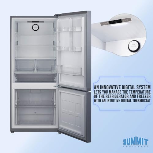 Summit 30" Refrigerator, 16.1 cu.ft Capacity Refrigerator-Freezer, Bottom Mount Freezer, Energy Star, Stainless Steel - FFBF173SS on Fridge.com