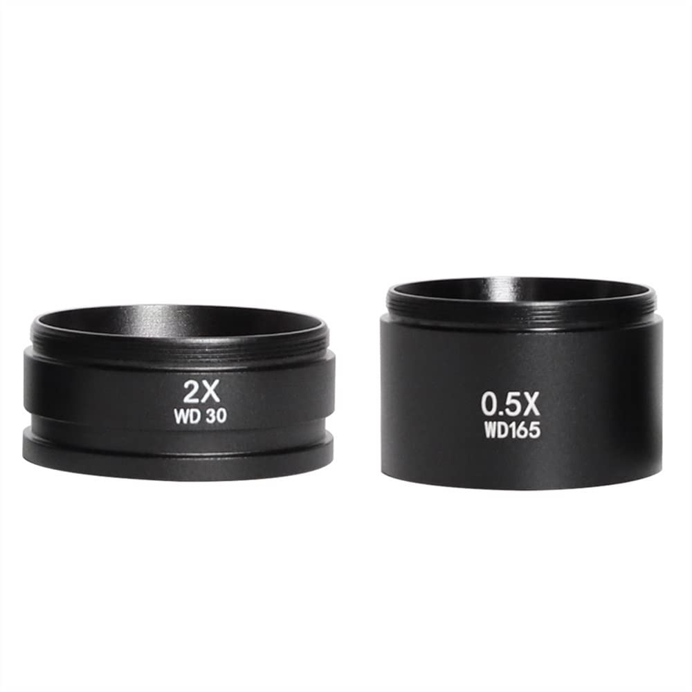 Microscopio WD165 WD30 0.5X 0.7X 2.0X 1X Microscopio Trinocular Barlow Lente de Objetivo Zoom Microscopio estéreo Cámara Lente de Objetivo Auxiliar(0.5X 2.0X)