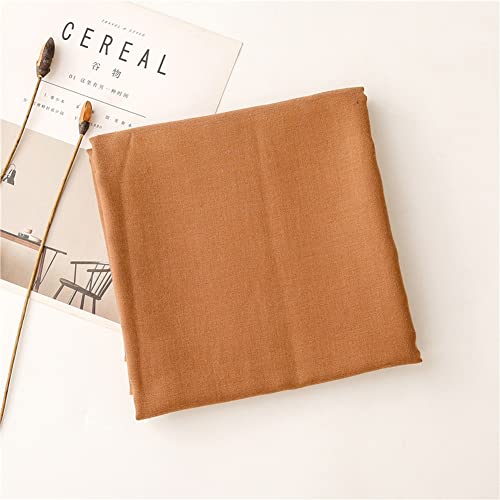 Tangjun Womens Cotton Linen Lightweight Shawls Fall Solid Wrap Winter Soft Scarf2