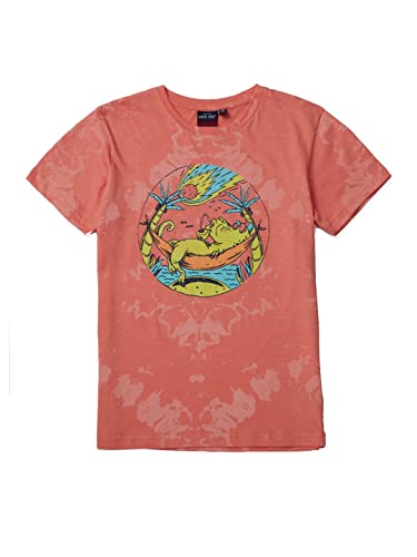 Image of Gini & Jony Boys Red Printed Knits Half Sleeves T-Shirt