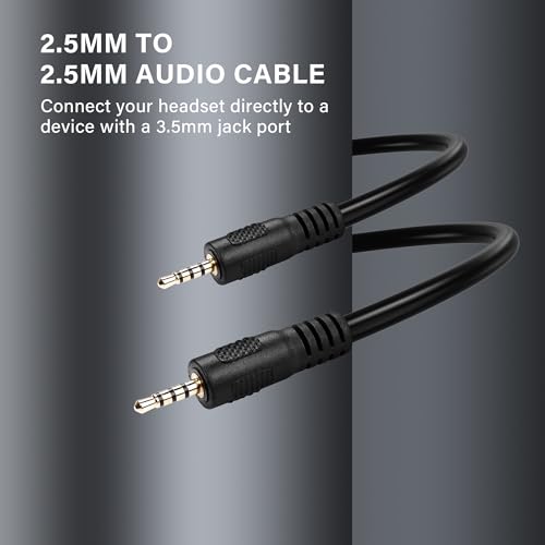 Cable de audio auxiliar 2.5mm macho a macho TRRS 0.3 m miniatura 2