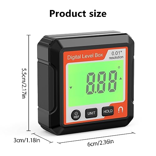 Medidor digital de ángulos con base magnética, pantalla LCD miniatura 5