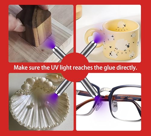 UV Resin Set mit UV Lampe, 60g UV Kleber Epoxidharz mit Wiederaufladbarer UV Taschenlampe, Aushärtung in nur 5 Sekunde, UV Harz für DIY Schmuckherstellung, Kunststoffreparatur, Glasreparatur