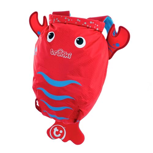 TRUNKI PaddlePak Wasserdichte Schwimmtasche Kinder Und Turnbeutel Wasserdicht Kinder | Schwimmrucksack Kinder | Schwimmbeutel Kinder Wasserdicht - Pinch der Hummer (Rot)