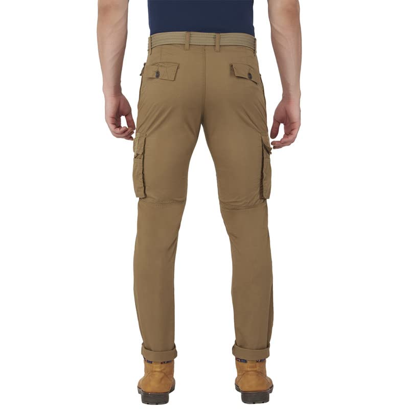 Image of BEEVEE Mens Solid Fixed Waist Cargo with Belt.