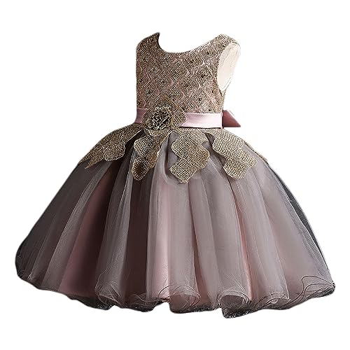 Image of Hopscotch Girls Gray Sleeveless Floral Embellished Party Dress