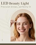 Rechargeable Eyebrow Trimmer for Women: Painless Eyebrow Razor/Facial Hair Remover with LED Light,Portable Electric Eyebrow Shaver with & 2 Heads (1+1) - Image 7