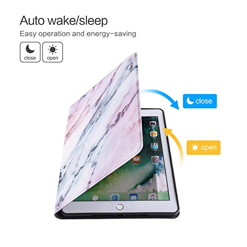 Vimorco Ipad 9.7 2018 / 2017 Case, Ipad Air 2, Ipad Air 1 Case, Soft Rubber Back Cover, Protective Leather Case, Adjustable Stand Auto Wake/Sleep Smart Case For Apple Ipad 6Th 5Th Gen (Pink Marble) #TOP5