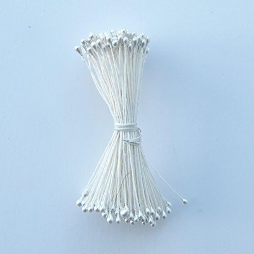 Sugar Flower Stamens Round Pearl White Small Heads (1.5mm) 144pcs / Bunch