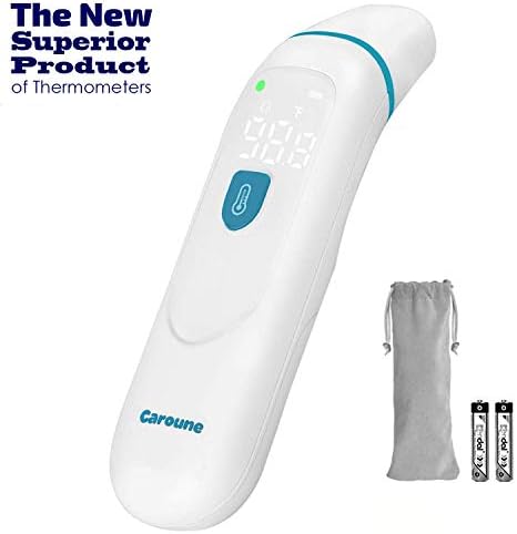 【Latest Version】Caroune Ear and Forehead Thermometer, Medical Digital Infrared Temporal Thermometer for Fever, Instant Accurate Reading for Baby Kids and Adults
