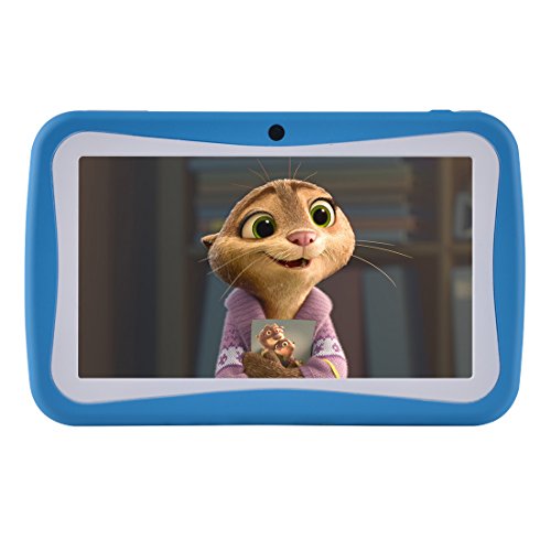 Preisvergleich Produktbild Kinderen, 7 inch, Android 7.1 OS, iwawa PRE installed, Quad Core, HD Touchscreen, 1 GB RAM, 8 GB geheugen, Wifi, Bluetooth, USB, Dual met kindgerechte Siliconen Hoes (Blauw), blau